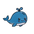 Pin esmaltado de ballena azul de dibujos animados en metal para mochilas y ropa - Ballena