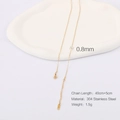 0.8mm gold stainless steel chain necklace, 40+5cm dainty link chain for women - Gold Starry Sky Chain