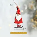 Ciondolo gnomo di Natale in legno rosso e bianco, decorazione festiva 15cm x 6cm - Stile 2 (Cappello con stelle)
