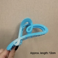 Blue gradient large hair claw clip in heart design, 12cm length for thick hair styling - Gradient Heart Blue-12cm