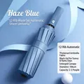 Haze blue 12-rib automatic umbrella with blackout coating and 106cm large canopy - 12-Rib Fully Automatic / Foggy Blue
