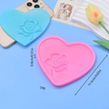 Rose heart silicone mold set for candles and soap in pink and blue 11.5cm sizes - Rose Relief Heart Style (1) / Random Pink and Sky Blue