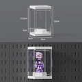 Transparent wall-mounted display box for figures, white base, for black pegboards - Figure Display Box 9*9cm - White