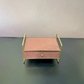 Single-tier velvet jewelry drawer box in dusty rose with a golden metal frame - Single Layer Jewelry Box (Dusty Rose)