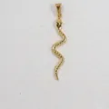24K gold plated stainless steel snake pendant with detailed scales and polished finish - PZ10-Snake / Gold