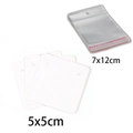Detail of 7x12cm clear self-adhesive bags and 5x5cm white earring display cards - 5x5cm Square White Card Set (50Pcs)