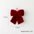 Large red velvet Christmas bow ornament with 3D filling effect for tree decor, 20x20cm - Deluxe Medium / Burgundy