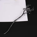 Gothic silver-tone metal hair pin featuring a realistic spider design and dark aesthetic - Black