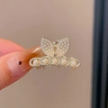 Elegant gold butterfly hair claw clip with pearl accents and minimalist metal finish - #1 Rabbit Ear Design (3cm)