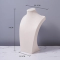 Beige velvet mannequin bust necklace display stand with dimensions 34cm height and 20.5cm width - Beige Velvet H-type 34cm High