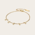 Bracciale minimalista in acciaio inossidabile dorato con ciondoli a sfera tondi e lucidi - Pendente con perline rotonde (SB22101520) / Oro
