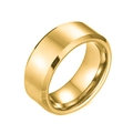 Men's matte brushed gold stainless steel ring with polished beveled edges and modern finish - Gold