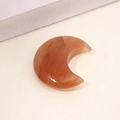 Natural orange agate crystal moon carving pendant with smooth polished finish and unique texture - Red Aventurine (Deep)