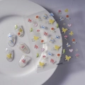 Pegatinas para uñas de mariposas y flores coloridas con patrones de corazones - Estilo Fresco de Mariposa Flor Corazón (FEB-522)