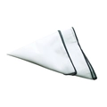 Pañuelo de bolsillo blanco para hombre con costura oscura en contraste de gala - Blanco con borde oscuro (2)