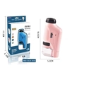 Pink portable optical microscope toy for students with size 10.5cm and blue gift box - English Packaging / Pink