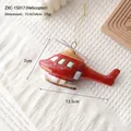 Red helicopter Christmas ornament, resin holiday pendant for trees, 13.5x7x4cm size - Helicopter (ZXC-15017)