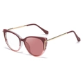 Gafas anti luz azul de ojo de gato con montura degradada rojo-rosa y patillas doradas - Degradado Rosa (Se Vuelve Rosa)