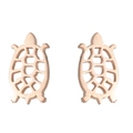 Minimalist hollow sea turtle stud earrings in rose gold finish for women - Sea Turtle / Rose Gold