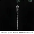 Extra large 240mm clear acrylic spiral icicle ornament hanging on a Christmas tree branch - 240mm Extra Large Icicle