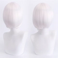 Korte witte bob pruik voor cosplay met dikke gelaagde snit van 30 cm lengte - Wit