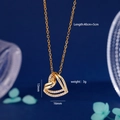 Collier cœur doré avec incrustation de zircon et chaîne réglable 40cm+5cm pour femme - Or (562)