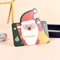 Green and red Christmas card with Santa Claus illustration and Merry Christmas text - Santa Claus