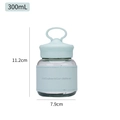 Hellblaue Chubby-Glasflasche mit 300 ml Fassungsvermögen, Schutzhülle und Tragegriff - 300ml / Blau