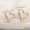 Elegant heart-shaped hollow earrings in 18k gold-plated copper with minimalist design - Hollow Heart