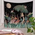 Detail of mushroom and snail tarot tapestry hanging as cozy room decor backdrop - Qy905-1 / 73X95CM (Brushed Fabric)