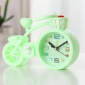 Creative bicycle shaped alarm clock in light green color for students bedside decor - Green Bicycle Alarm Clock