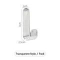 Transparent plastic J-shaped closet hook for bags and scarves, size 7x2x2.5cm - Single J-Shape Hook (1 Pack) / Clear