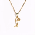 18k gold plated stainless steel necklace featuring a delicate snow lotus flower pendant - January Gold