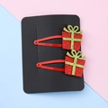 Weihnachts-Geschenkbox-Haarspangen-Set in Rot und Grün mit Glitzer für Mädchen Frisuren - Geschenk