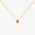 Elegante collana in argento S925 con catena dorata e ciondolo a goccia arancione - Argento 925 / Oro 18K (Rosso Arancio)
