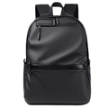 Minimalist black waterproof business laptop backpack with matte finish and padded straps - 6602 Black