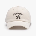 Off-white cotton baseball cap with vintage Academy embroidery and curved brim - One Size / Off White