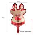 Christmas reindeer foil balloon 30x20cm with red stick for holiday gift packaging - Cute Reindeer Balloon / 20x30cm (10Pcs/Pack, Includes stick)