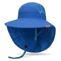 Cappello da sole blu per bambini con protezione nuca e rete traspirante - Regolabile (Bambini Piccoli/Medi) / Blu Reale