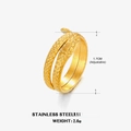 Anillo de serpiente dorado de acero inoxidable con escamas y diseño ajustable - Anillo De Serpiente Dorado