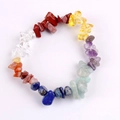 Handmade colorful natural stone chip bracelet featuring pink quartz and amethyst - Mixed Seven Color Stones