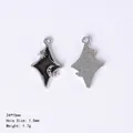 Star and moon themed heart pendant with black enamel finish for DIY jewelry crafting - 84446 Black