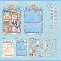 DIY 3D scenic sticker set with white cardboard backing and PVC stickers for journaling - Curio Cabinet (Vintage Curios)