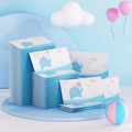 Individually wrapped soft baby wipes with elephant design in portable small blue packets - Baby Soft Elephant Style / Light Blue