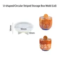 U-shaped striped lid silicone mold for DIY resin storage box with size markings - U-Shaped/Circular Striped Storage Box Mold (Lid)