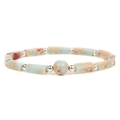 Bracelet minimaliste en pierres naturelles rectangulaires avec élégantes perles en argent - Pierre de Shoushan