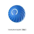 Blue interactive gravity jumping ball toy for cats with spiral texture and power button - Blue Bouncing Ball