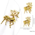 Modern gold reindeer napkin ring with geometric facets for festive table decor - Geometric Deer Style 59