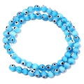 Light blue Millefiori evil eye glass beads for DIY jewelry making and bracelets - 10mm (Aperture 1.3mm) / Transparent Blue