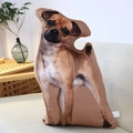 Realistic dog shaped plush pillow on a cozy sofa with high definition animal print - Local Mixed Dog 28*50cm